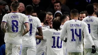 El Real Madrid celebra un gol. (AFP)