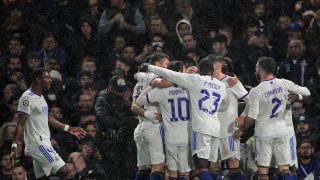 El Real Madrid celebra un gol en Stamford Bridge. (AFP)