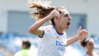 Olga Carmona celebra el gol de la victoria del Real Madrid. (Real Madrid)
