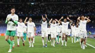 El Real Madrid celebra el pase a la final de Champions League en el Santiago Bernabéu. (Getty)