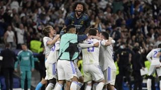Los jugadores del Real Madrid celebran el pase a la final de la Champions League (AFP)