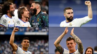 Varios de los jugadores del Real Madrid que harán repóker si ganan al Liverpool. (Getty/AFP)