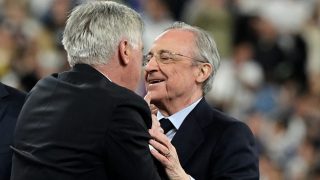 Florentino, con Ancelotti. (AFP)