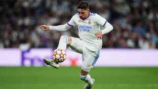 Fede Valverde, durante un partido del Real Madrid. (AFP)