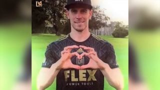 Gareth Bale saluda a los aficionados de Los Angeles FC.