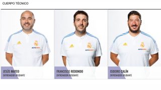 Chus Mateo, Paco Redondo y Lolo Calin forman en la web del Real Madrid, sin Laso. (RealMadrid)