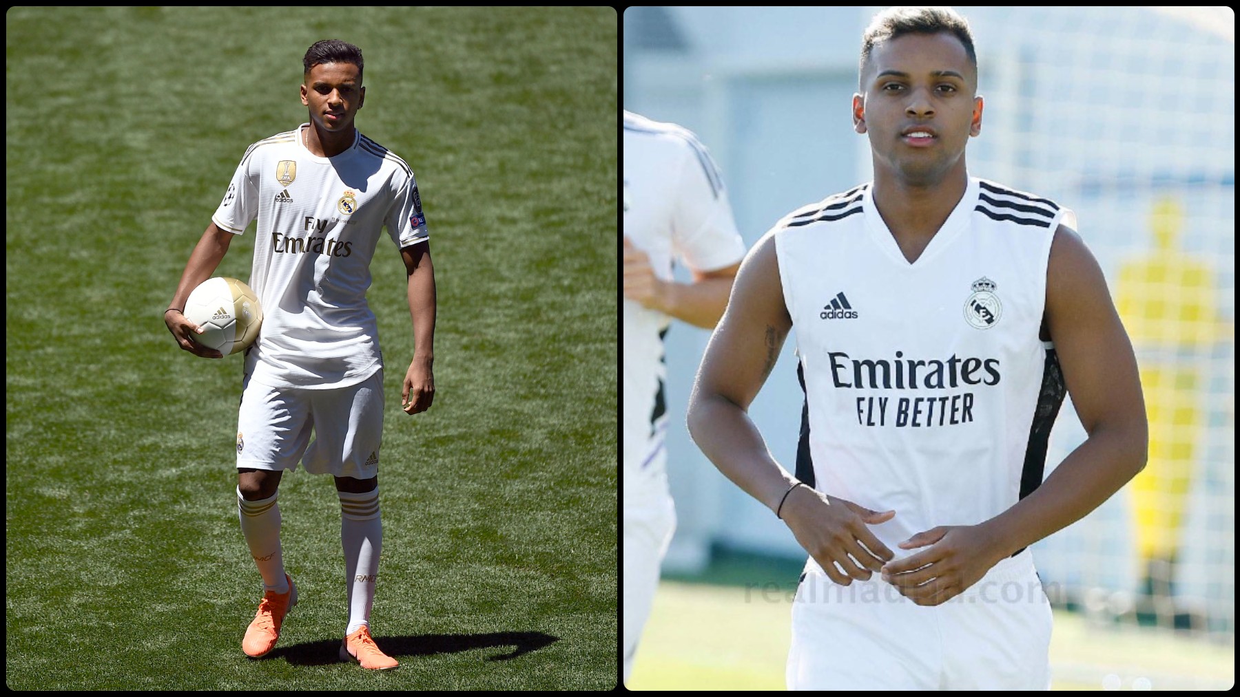 El antes y después de Rodrygo. (AFP/Real Madrid)