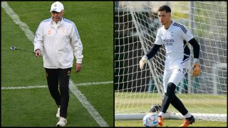 Ancelotti y Lucas Cañizares. (realmadrid.com)