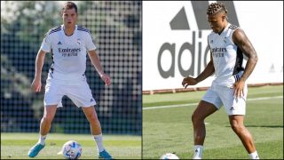 Juanmi Latasa y Mariano Díaz, entrenando con el Real Madrid. (IG)