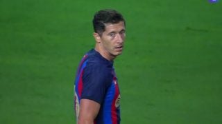 Robert Lewandowski, durante el Clásico de Las Vegas. (TVE)