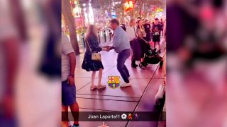 Laporta celebró la victoria en el Clásico… ¡bailando en las calles de Las Vegas!