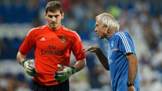 Casillas y Vecchi, en su etapa en el Real Madrid. (Getty)