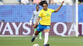 Kathellen Sousa, en un partido con Brasil. (Getty)