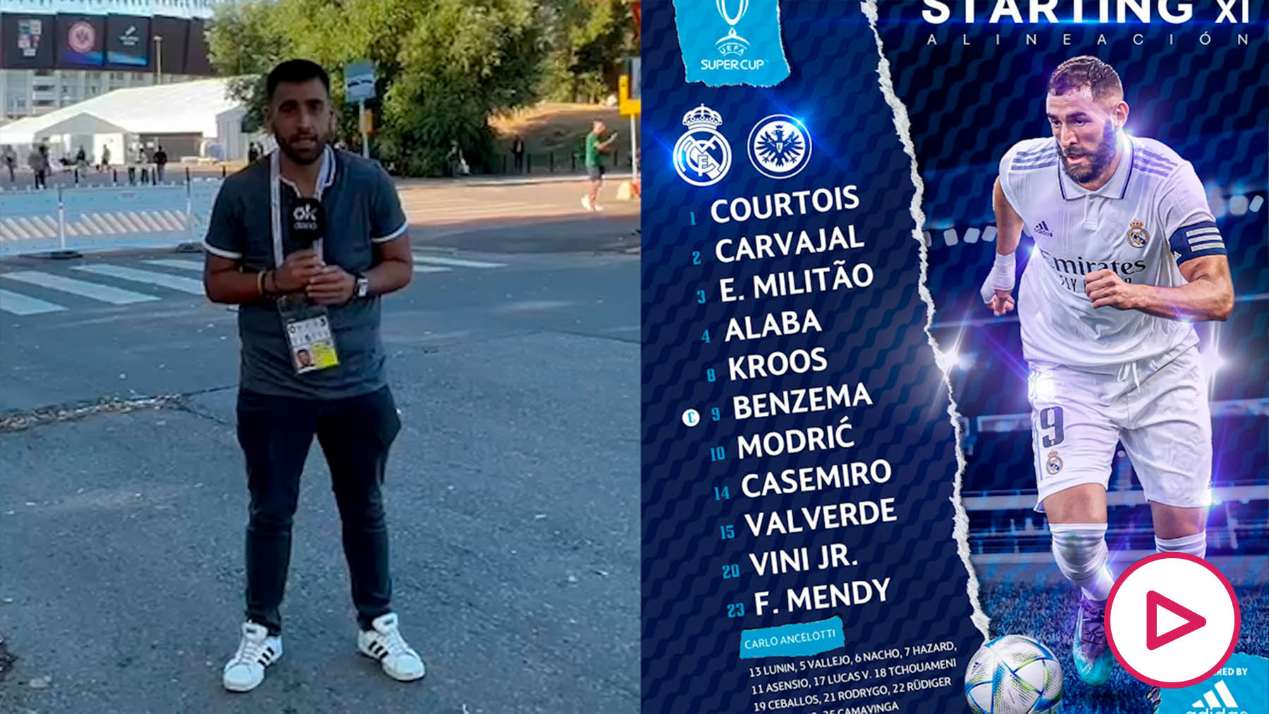 Once oficial del Real Madrid ante el Eintracht en la final de la ...
