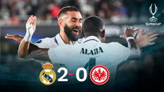 El Real Madrid ganó la Supercopa al derrotar 2-0 al Eintracht.