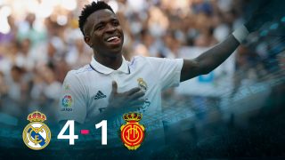 Vinicius celebra un gol en el 4-1 del Real Madrid al Mallorca.