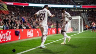 Vinicius y Rodrygo bailan tras el primer gol del Madrid. (@vinijr)