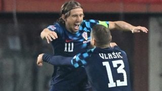 Luka Modric celebra su gol a Austria. (AFP)