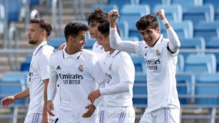 Dotor celebra un gol con el Castilla. (Real Madrid)
