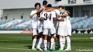 El Real Madrid celebra un gol en un partido de la Youth League. (realmadrid.com)