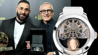 Karim Benzema posa con su exclusivo reloj Purnell
