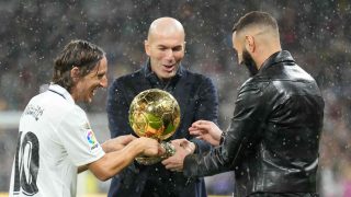 Zidane, Modric y Benzema. (AFP)