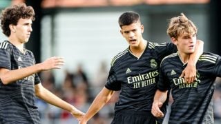 El Real Madrid celebra un gol de Nico Paz en la UEFA Youth League. (Realmadrid.com)