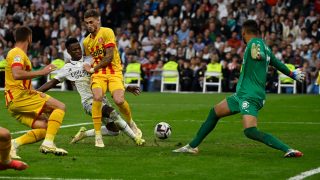 Vinicius, en el momento del gol al Girona. (AFP)