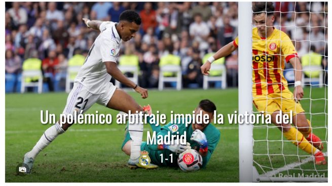 El Real Madrid explota en su web por el arbitraje