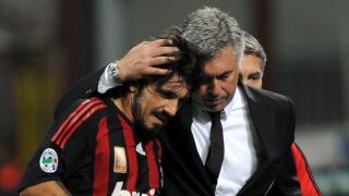 Ancelotti y Gattuso en Milán. (AFP)