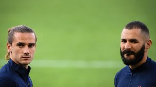 Griezmann y Benzema. (AFP)