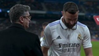 Karim Benzema se retiró lesionado. (DAZN)