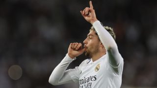 Valverde celebra su primer gol de la final. (AFP)