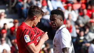 Vinicius ante el Mallorca. (AFP)