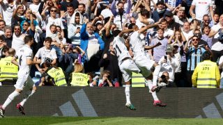 Los jugadores del Madrid celebran un gol ante el Espanyol (EFE)