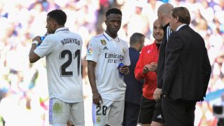 Vinicius durante un parón en el Real Madrid – Espanyol (AFP)