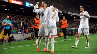 Özil celebra un gol con el Real Madrid. (Getty)