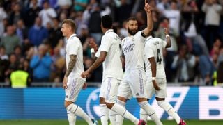 Benzema celebra un gol. (AFP)