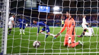 Los jugadores del Chelsea celebran un gol contra el Real Madrid en la Champions de 2021. (Getty)