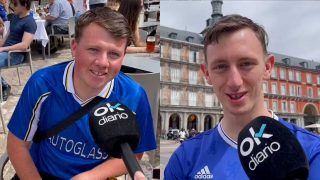 Aficionados del Chelsea en Madrid.