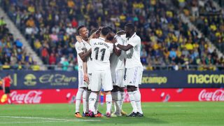 Los jugadores del Real Madrid celebran un gol en Cádiz (Getty)