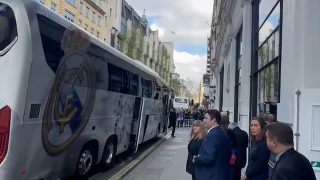 Así fue la llegada del Real Madrid a Londres.