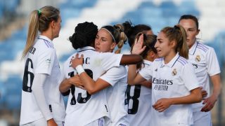 Las jugadoras del Real Madrid celebran un gol. (EFE)