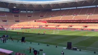 El entrenamiento de Osasuna en La Cartuja.