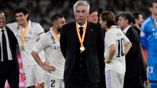 Ancelotti, tras ganar la final de la Copa del Rey. (AFP)