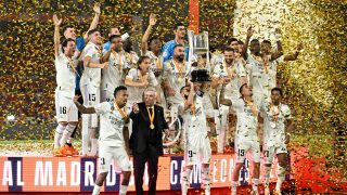 El Real Madrid celebra el título de Copa del Rey. (AFP)