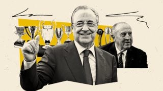 Florentino Pérez ya ha ganado más títulos que Santiago Bernabéu.