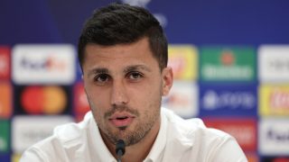 Rodri, en la rueda de prensa del Bernabéu. (AFP)