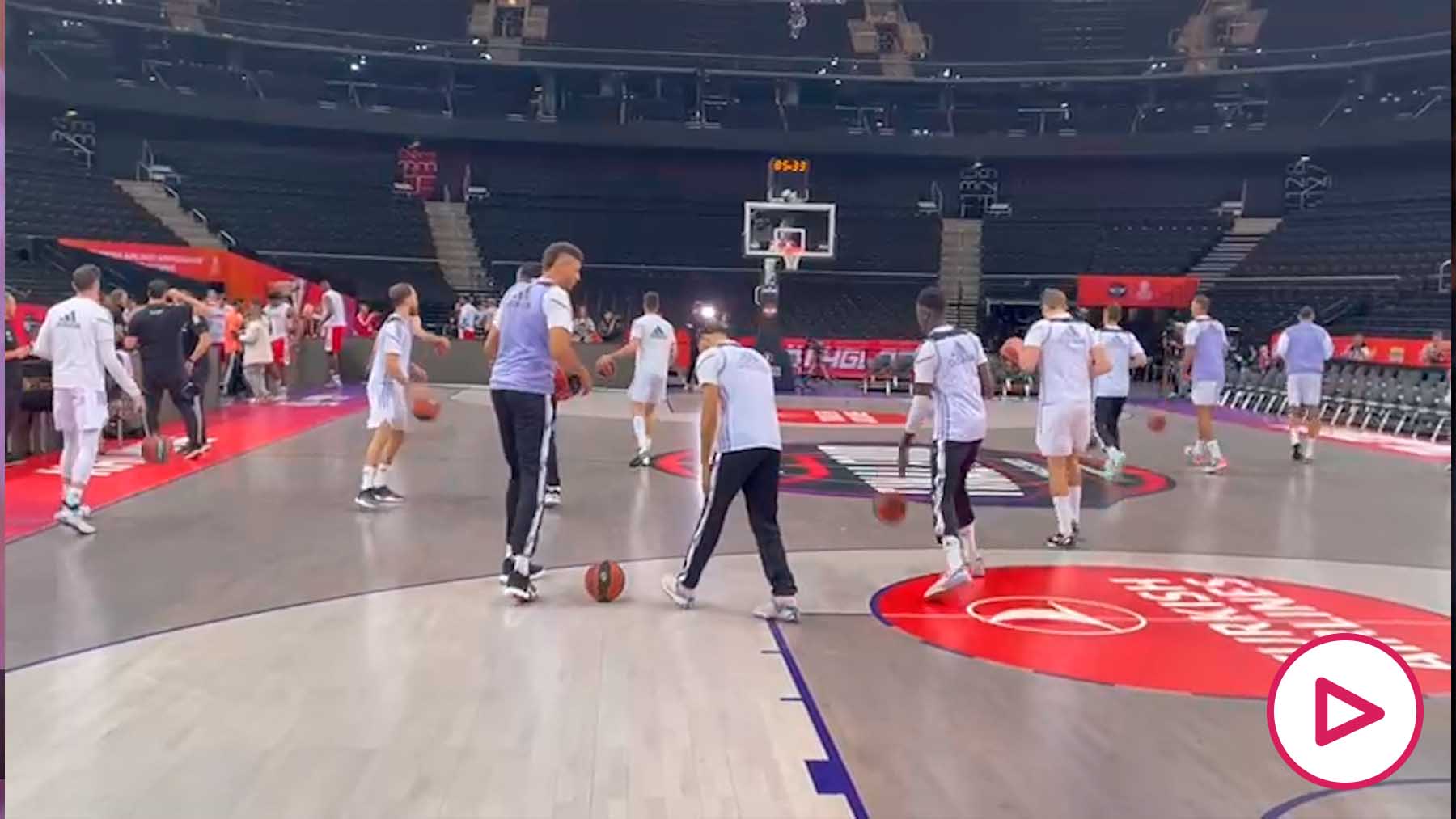 El Real Madrid realiza sus últimos ajustes en el escenario de la Final Four