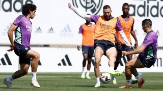 Benzema, durante un entrenamiento. (Realmadrid.com)